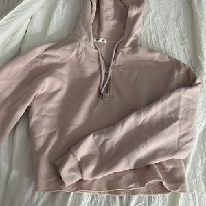 garage cropped pink hoodie